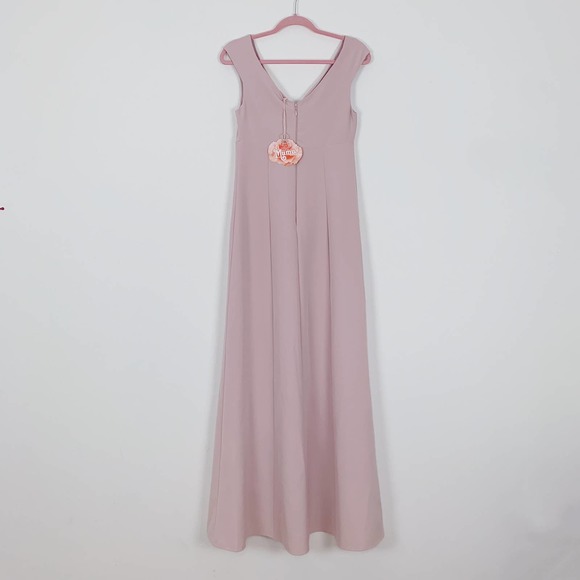 Show Me Your MuMu Pink Zurich Knot Gown Vintage Rose Stretch Crepe - Picture 4 of 7